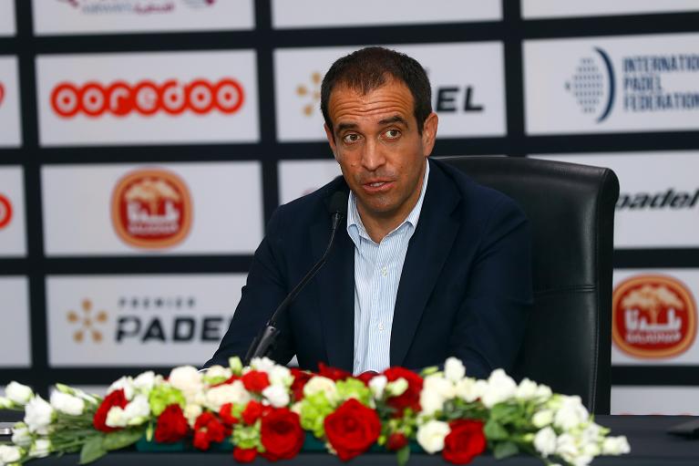 Luigi Carraro conferenza stampa Doha Premier Padel