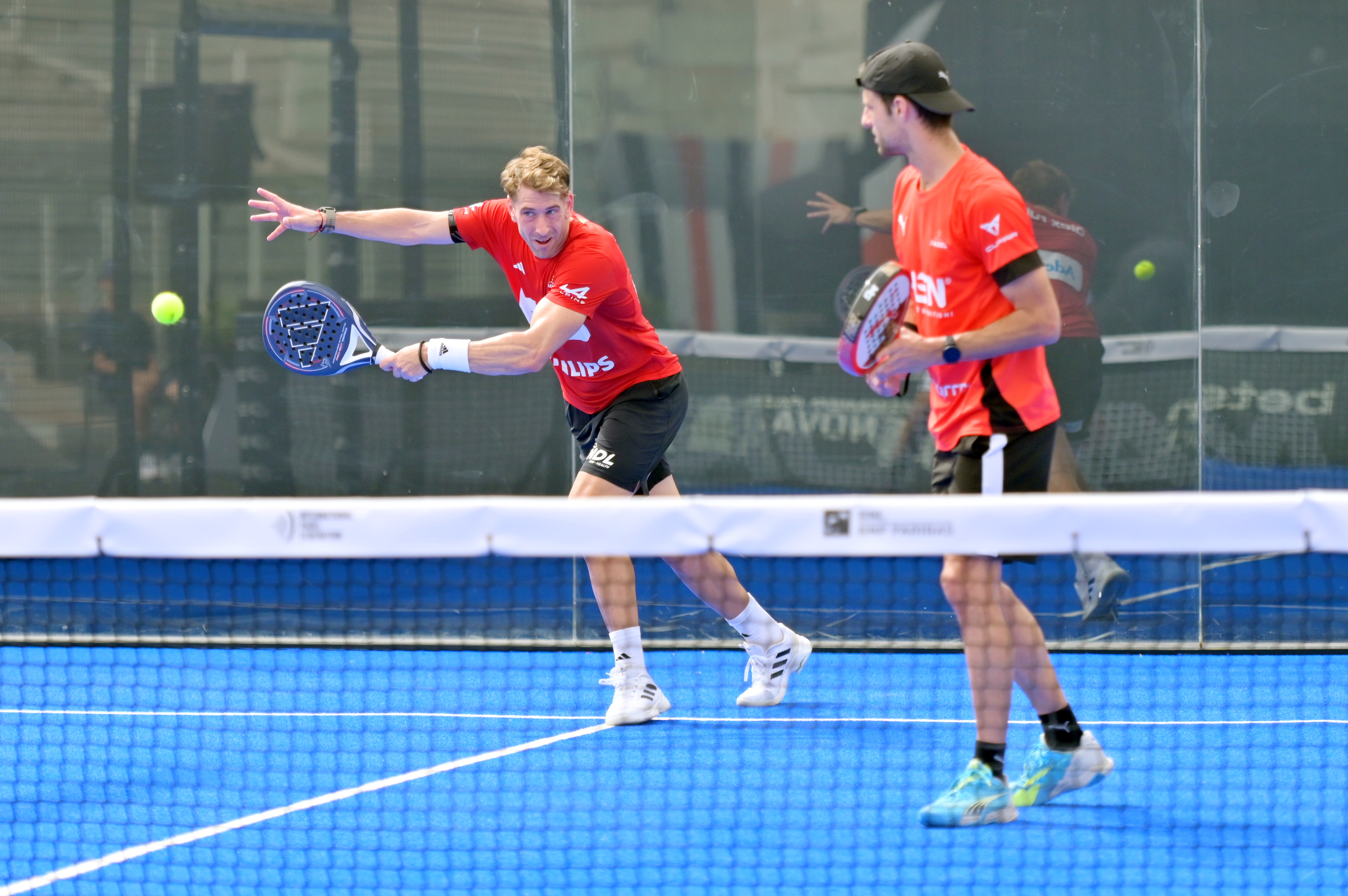 Jeronimo Gonzalez e Alejandro Ruiz in azione al BNL Italy Major Premier Padel (Foto Fioriti/FITP)
